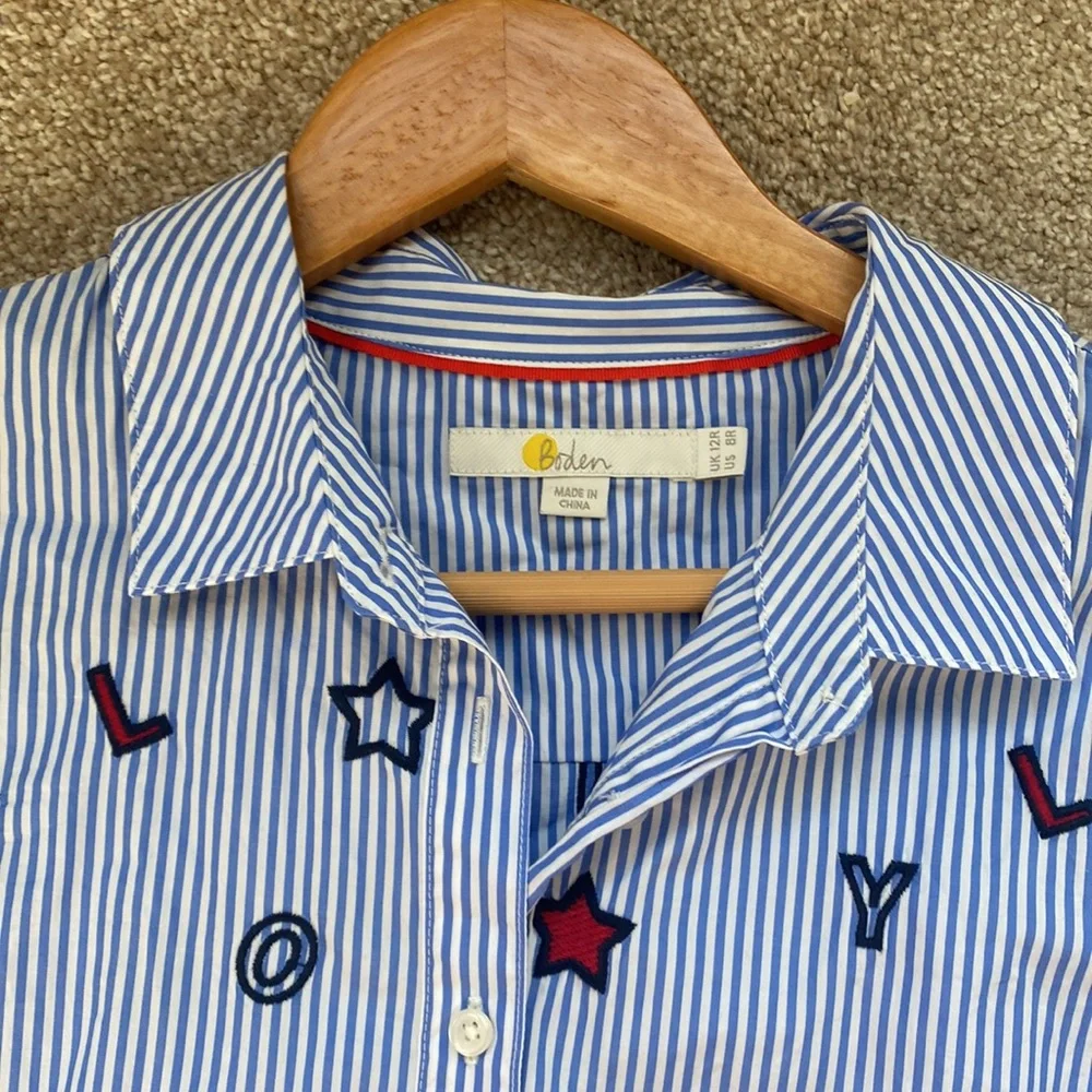 Boden pinstripe button down size 8 - Picture 1 of 5
